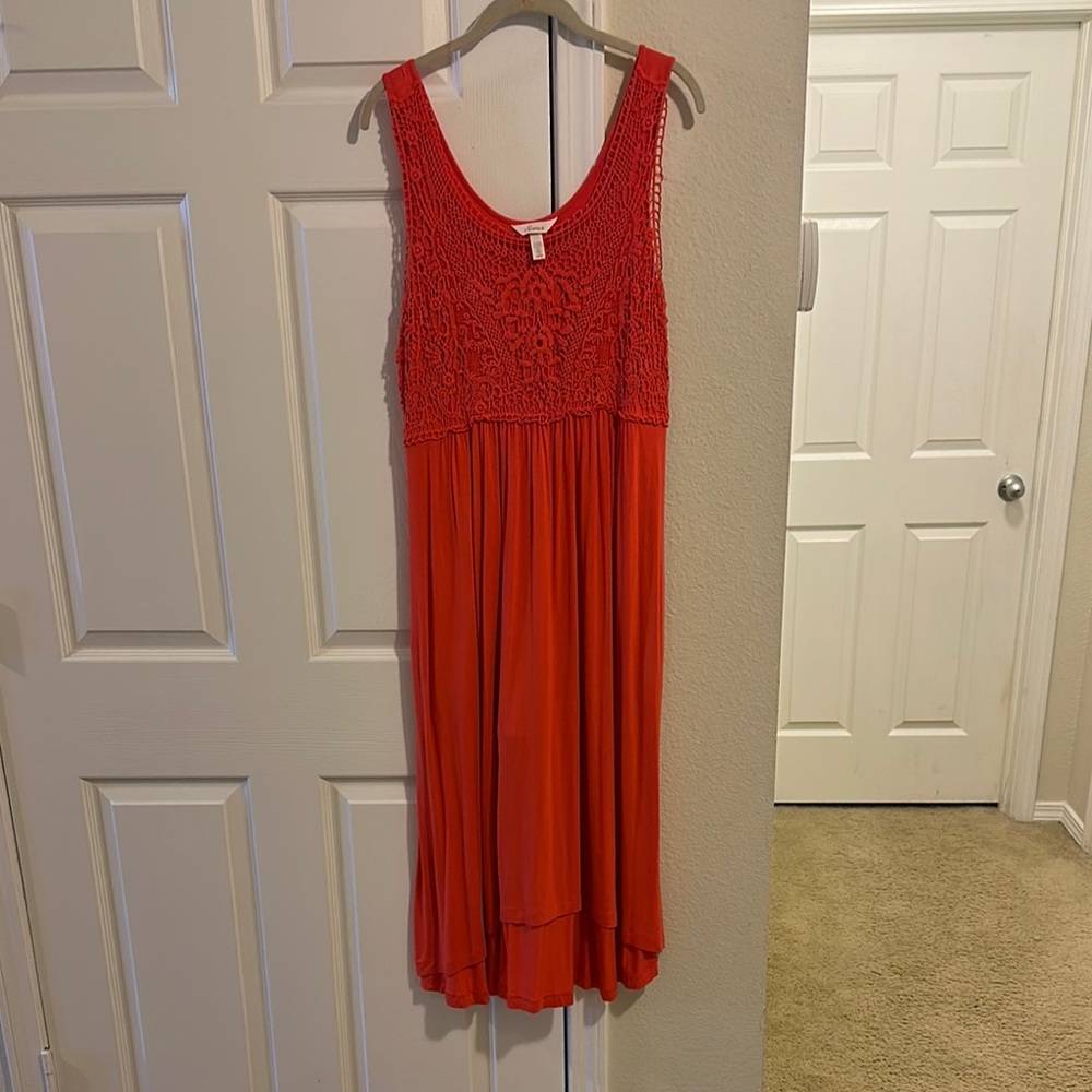 Soma Orange Sleeveless Scoop Neck Sundress